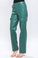 Faux Leather Cargo Pants
