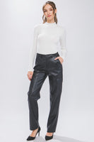 Faux Leather Cargo Pants