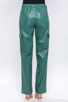 Faux Leather Cargo Pants