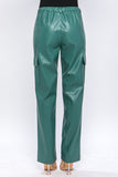 Faux Leather Cargo Pants