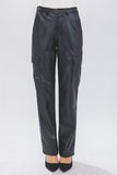 Faux Leather Cargo Pants