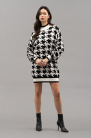 Houndstooth Sweater Dress