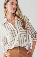 MADISON SILKY ORGANIC STRIPE SHIRT
