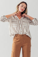 MADISON SILKY ORGANIC STRIPE SHIRT