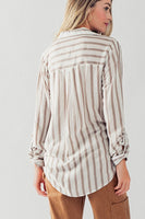 MADISON SILKY ORGANIC STRIPE SHIRT