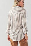 MADISON SILKY ORGANIC STRIPE SHIRT