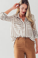 MADISON SILKY ORGANIC STRIPE SHIRT
