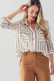 MADISON SILKY ORGANIC STRIPE SHIRT