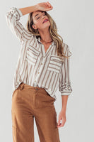 MADISON SILKY ORGANIC STRIPE SHIRT