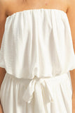 Strapless Trendy Bubble Hem Top