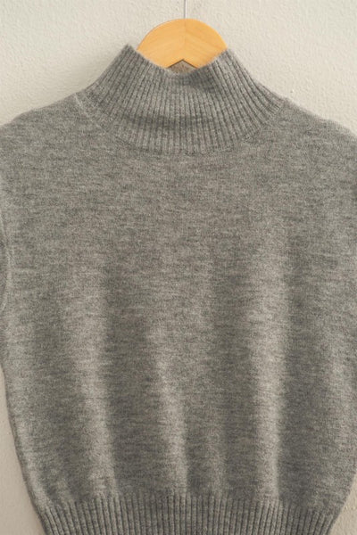 High Neck Sleeveless Knit Top