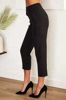 Solid Slim Crop Dress Pant