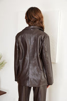Espresso Leather Blazer