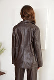 Espresso Leather Blazer