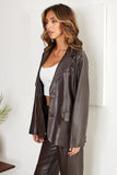 Espresso Leather Blazer