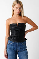 Brandi Faux Leather Tube top