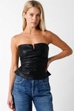 Brandi Faux Leather Tube top