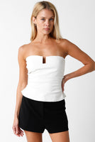 Brandi Faux Leather Tube top