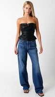 Brandi Faux Leather Tube top