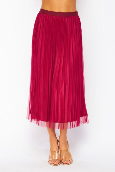 Tulle Double-layered Pleated Skirt