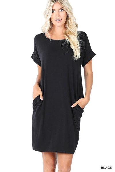 Loose T-shirt Dress with pockets