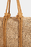 Rope Handle Straw Braided Tote Bag