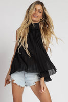 Pleated chiffon flowy top