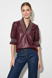 Ruffle Vegan Leather top