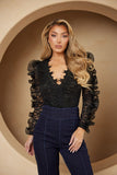 Organza Flower Lacy Bodysuit