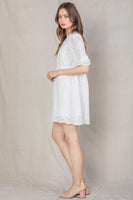 White Eyelet Mini Dress