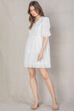 White Eyelet Mini Dress