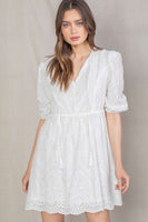 White Eyelet Mini Dress