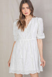 White Eyelet Mini Dress