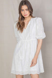 White Eyelet Mini Dress