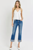 Risen High Rise Cuffed Straight