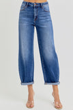 High Rise Crop Mild Barrel Jeans