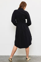 Flap pocket shirt dress