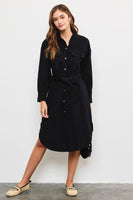 Flap pocket shirt dress