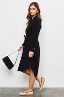 Flap pocket shirt dress