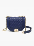 Diana Quilted Snap Front Crossbody W/ Chain Strap