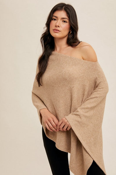 Asymmetrical Sweater Cape