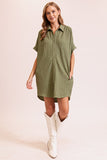 Boho Gal Textured T Shirt Dress