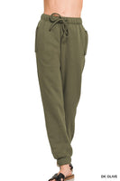 Jogger with exposed pocket