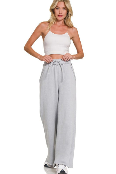 Exposed Seam Wide Leg Sweats