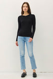 Classic Round Neck Long Sleeve Knit Top