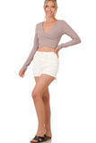 Raw hem denim Shorts