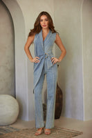 Washed Denim Stretch Jumpsuit