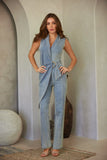 Washed Denim Stretch Jumpsuit