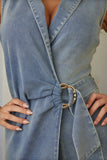 Washed Denim Stretch Jumpsuit