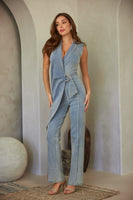 Washed Denim Stretch Jumpsuit